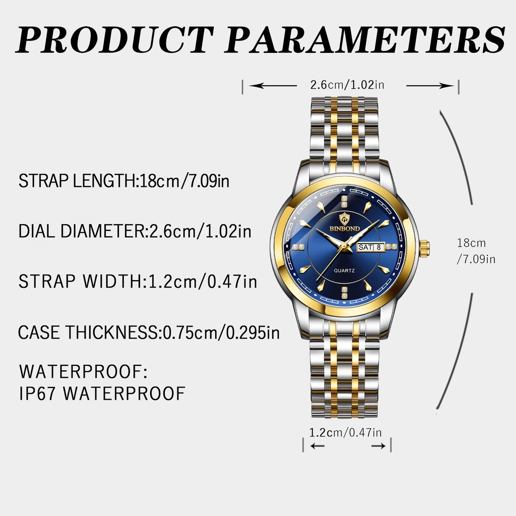 Fashion Ladies Quartz Wristwatch Luxury Stainless Steel Waterproof Women's Watch Luminous Women's Watches Original Clock