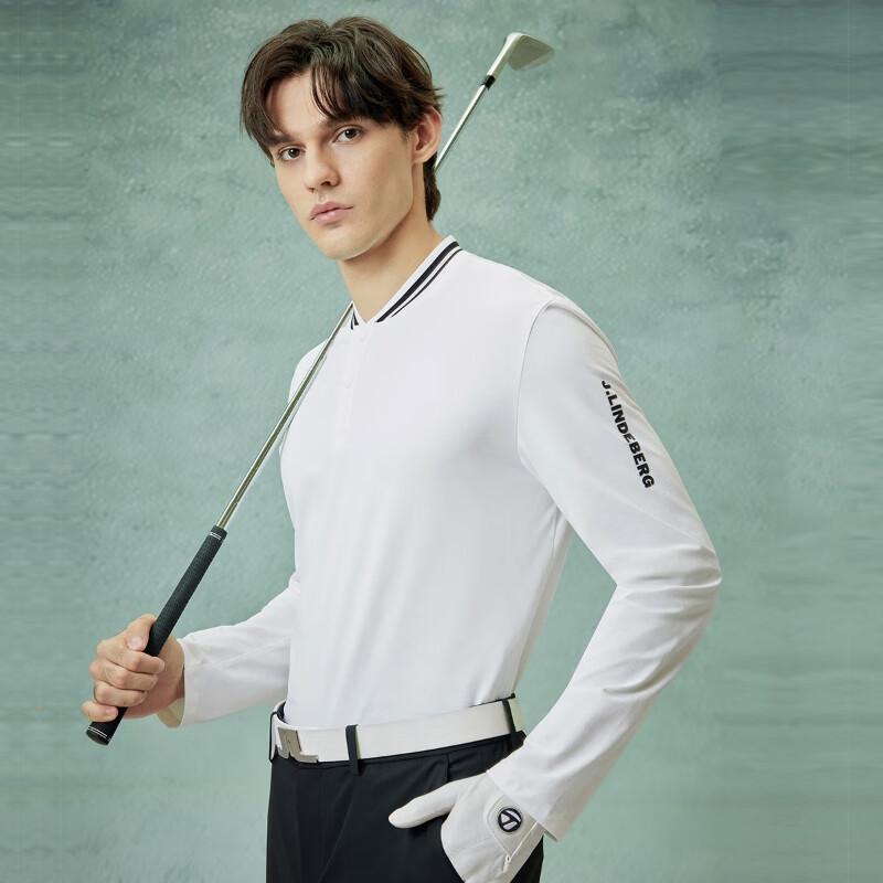J.LINDEBERG Men's Long Sleeve Stand Collar Polo Shirt 52533Y011