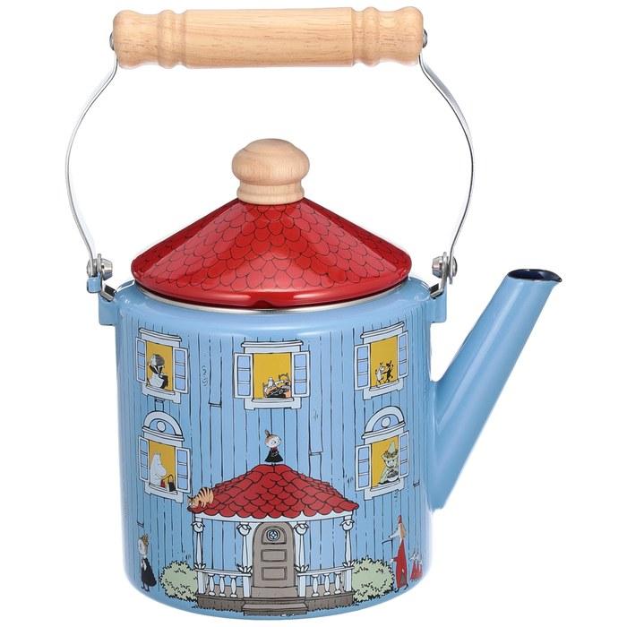 Fujihr Kettle 2.0L Enamel IH Compatible Moomin House MOH-2.0K Blue