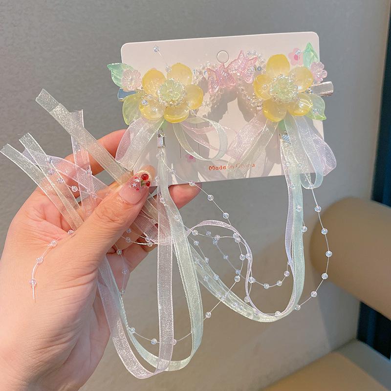 Chinese Style Hanfu Hairpin Set for Girls - Includes Hair Clips, Swaying Tassels, and Butterfly Accessories