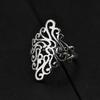Vintage Ring 925 Sterling Silver Peacock Cloud Adjustable Open Finger Jewelry