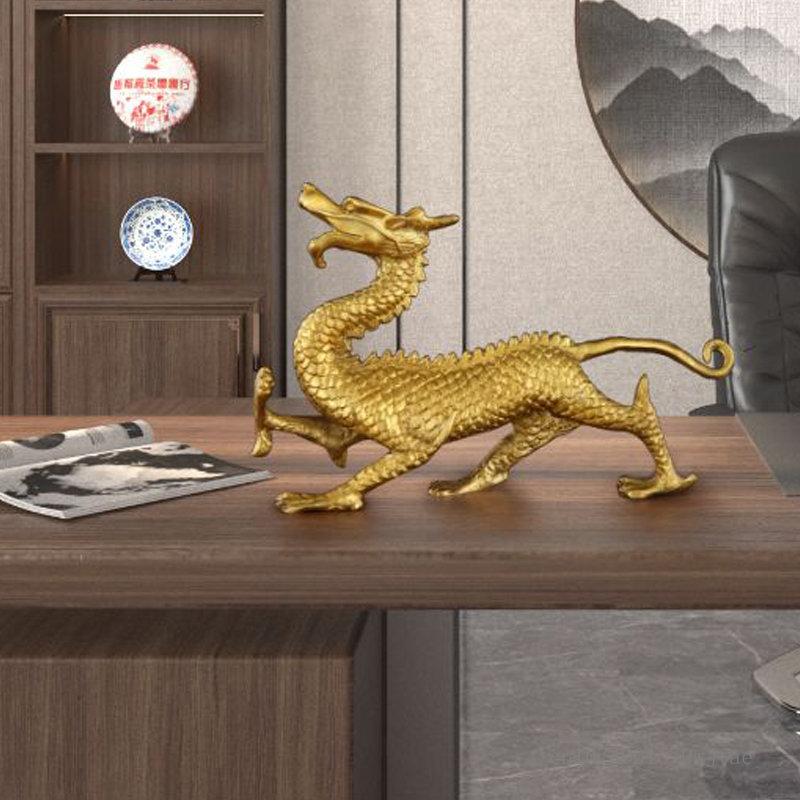 Pure Copper Lucky Sculpture Decor Home Lucky Decoration, God's Beast Qinglong White Tiger Vermilion Bird Xuanwu Living Room, 1Pc