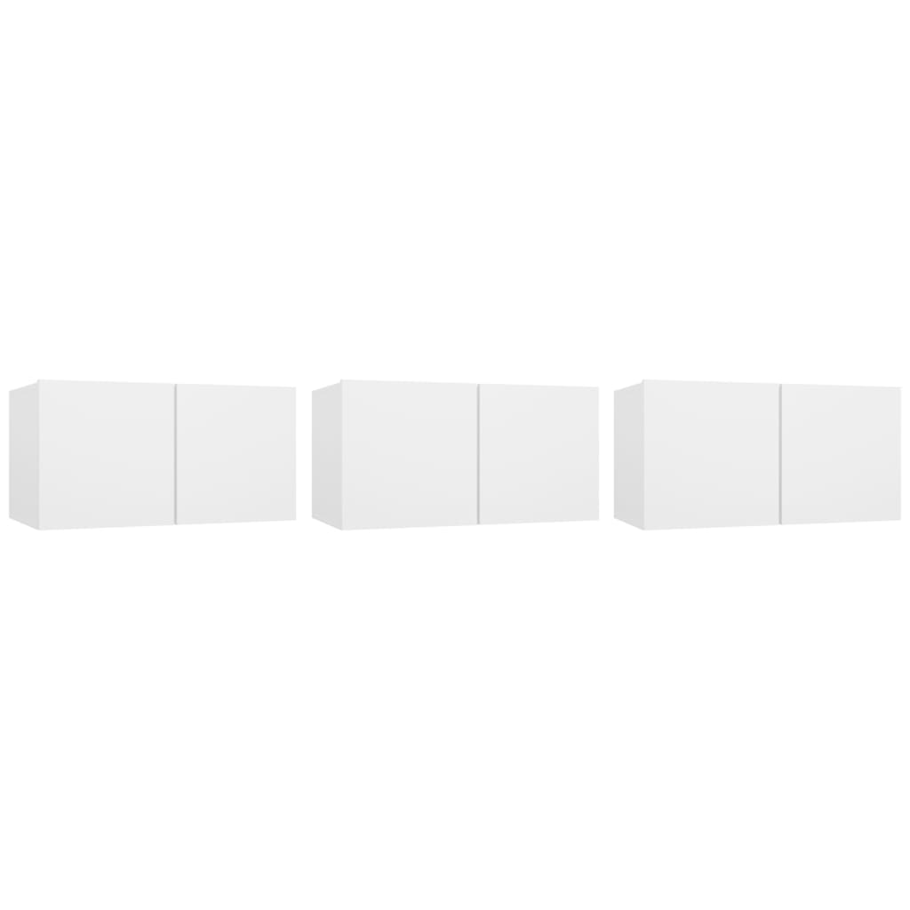 5 piece TV cabinet set white particleboard