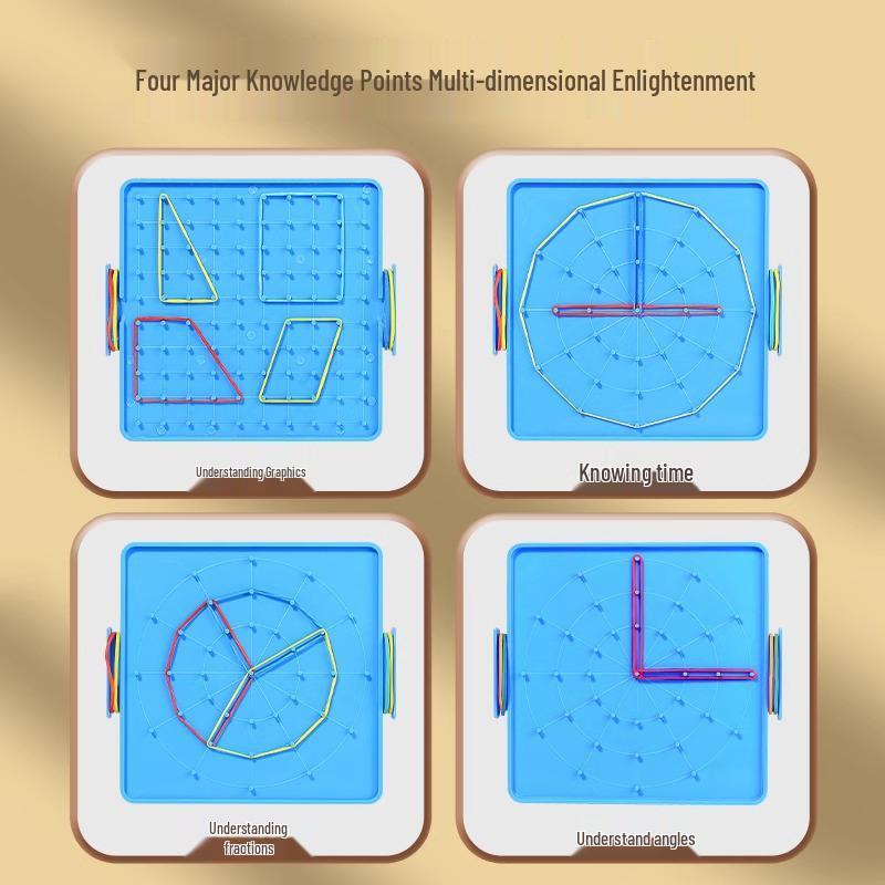 Multifunctional Geometric Pegboard for First & Second Grade Students – Mathematics Teaching Aid with Shapes