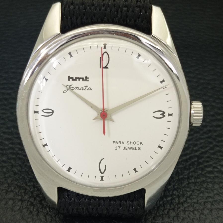 CLASSIC HMT JANATA HAND-WINDING MENS WHITE DIAL WATCH a600041-5 N101-a600041