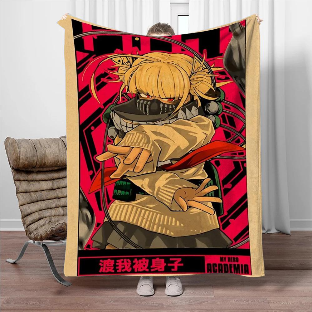 Vintage M-My-Hero-Academia 3D Printed Flannel Blanket Living Room Sofa Bed Camping Picnic Warm Blanket Holiday Gifts