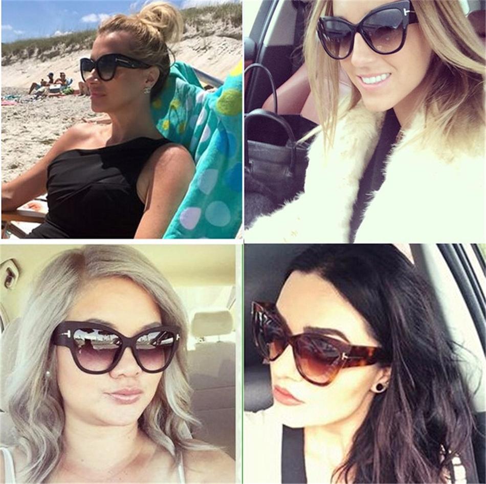 2023 New Tom Fashion Brand Designer Cat Eye Women Sunglasses Female Gradient Points Sun Glasses Big Oculos feminino de sol UV400