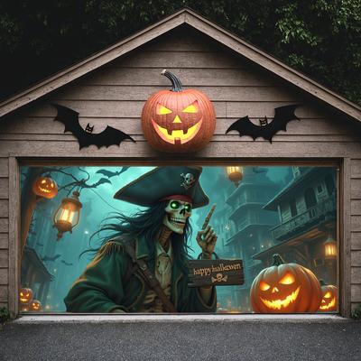 Pirate Theme Banner Decorative Lanterns Happy Halloween Banner Halloween Backdrop Pirate Costume Halloween Party Banner For