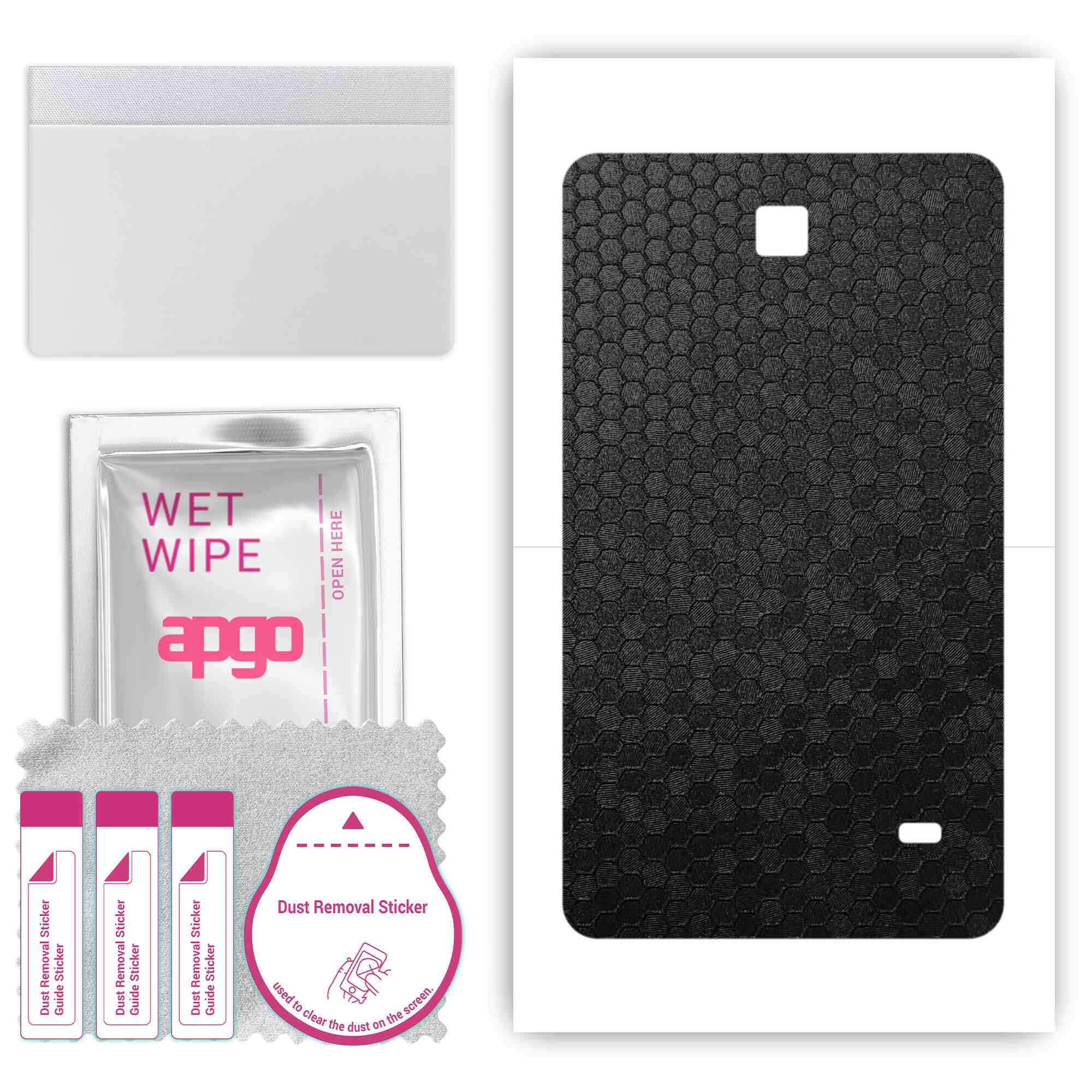 

apgo skin sticker film foil vinyl for the BACK compatible with Samsung Galaxy Tab 4 7.0 SM-T230, scratch-resistant, easy to install - Black Honeycomb