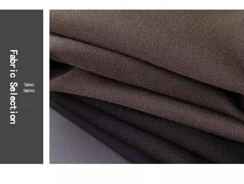 Men's Coffee-Colored Slim-Fit Suit Trousers – British Style, Formal Business Wear for Spring and Autumn