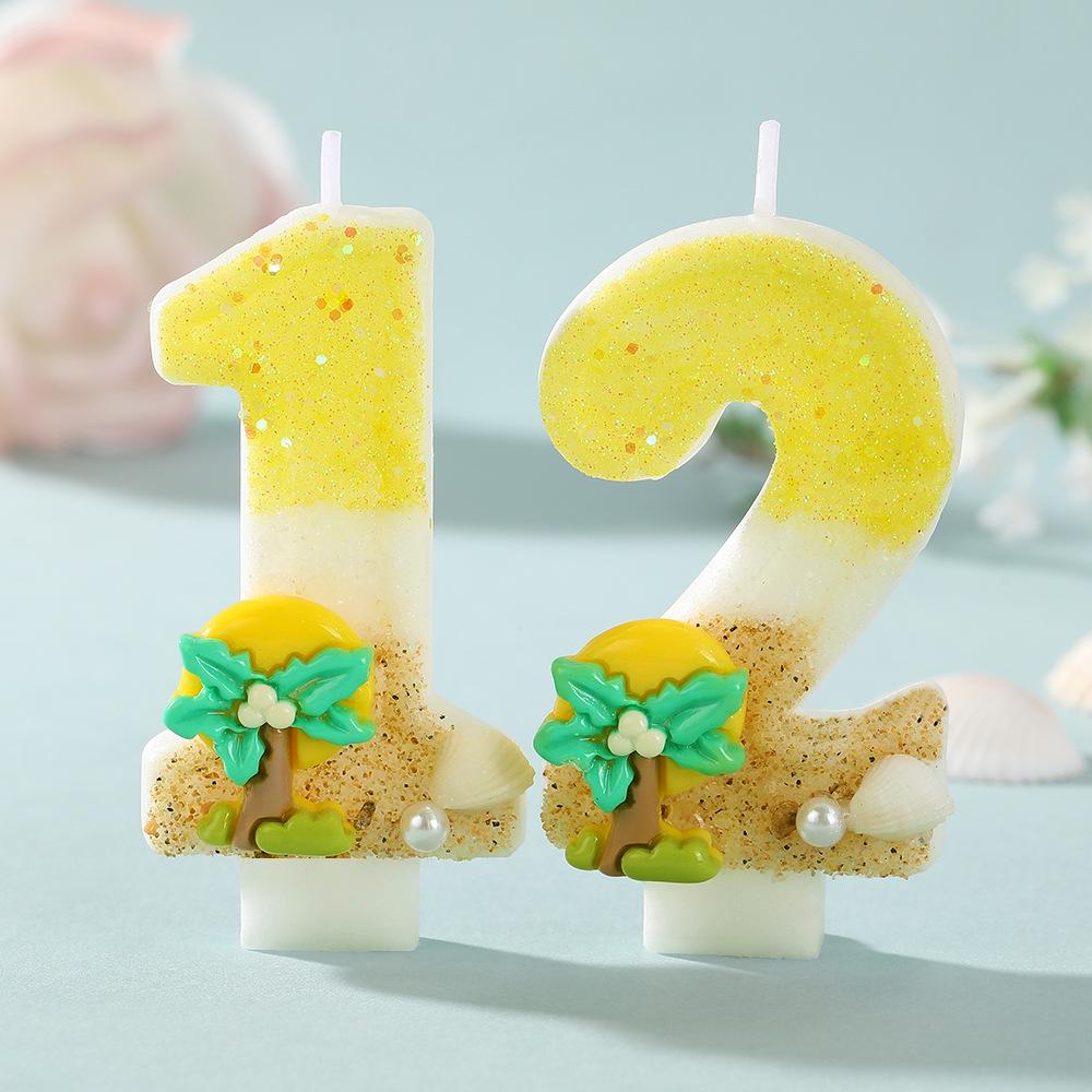 Cross-border Ocean Coconut Tree Birthday Cake Candles