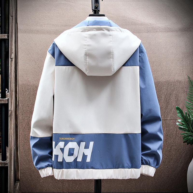 Spring and Autumn New Large Size Loose Jackets Youth Hooded Jackets Men's Velvet Jackets Fat Men's Large Size Men's Jackets