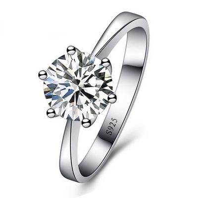 Bagues de Mariage Fines pour Hommes Femmes Cadeau Alliage de Zinc Alliage de Zinc Sterling Couleur Cristal Autrichien Bague de Fiançailles Demande Zircon Bague Femme