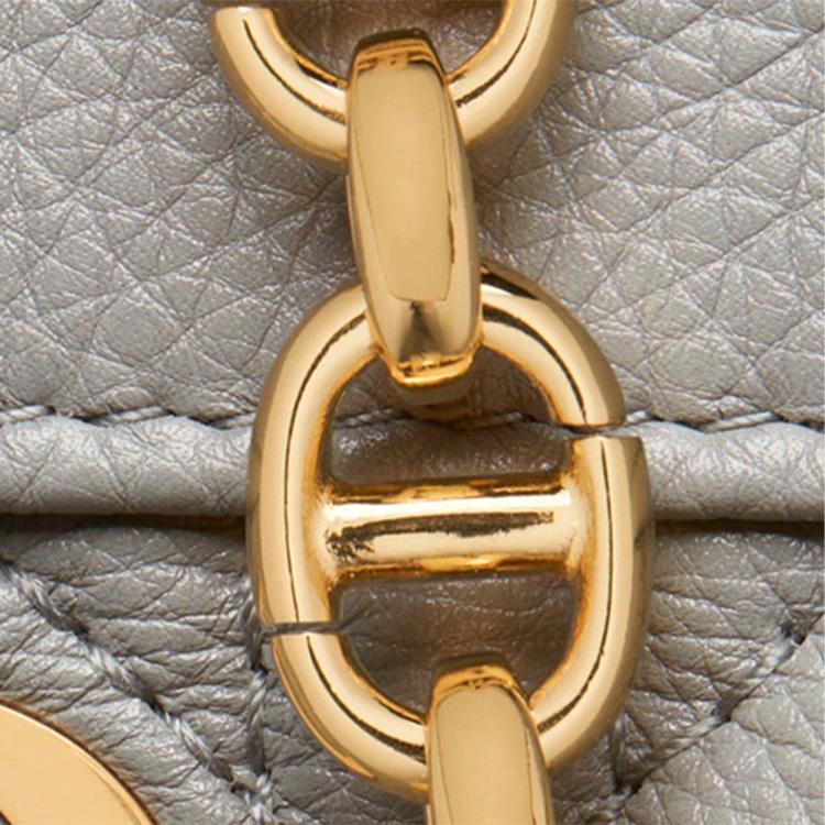 Dior Caro Checkered Pattern With Metal Chain Soft Cowhide Clutch Shoulder Crossbody Bag Women Bags Gray S5106UWHC-M41G