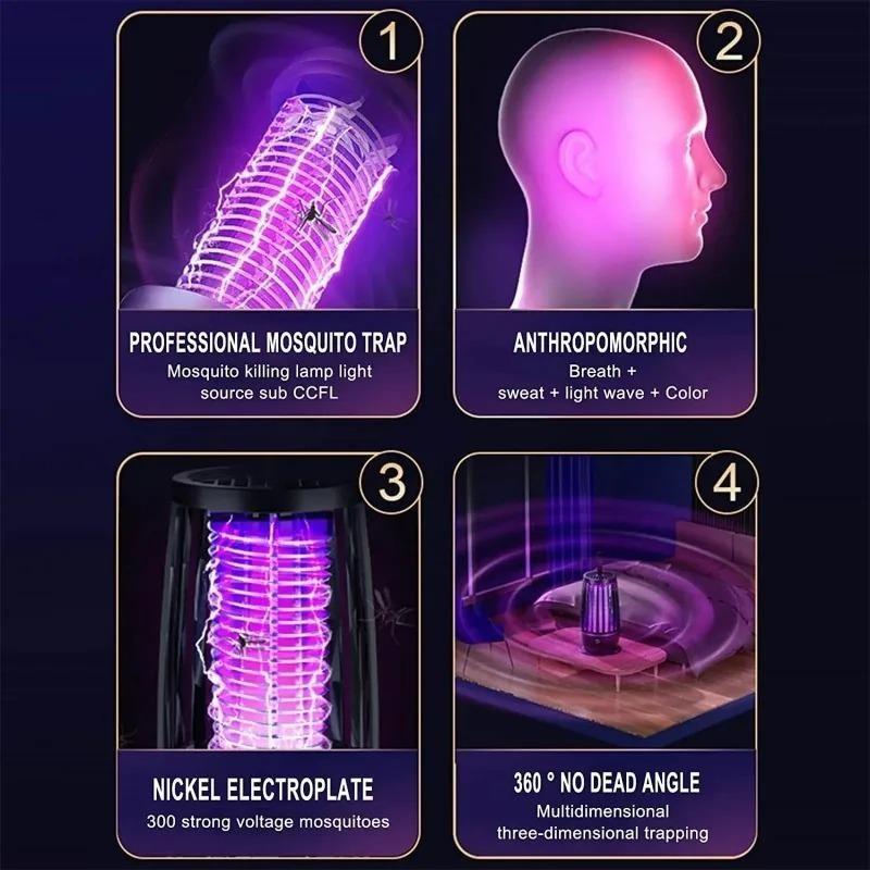 Portable Mosquito Killer Lamp Wired/Wireless Electric Fly Trap Bedroom Silent Mosquito Killer Lamp Outdoor Mosquito Repeller