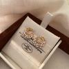 Xiaoxiangfeng Diamond-Set Pearl Stud Earrings, High-End Pearl Atmosphere Earrings, French Retro Celebrity Temperament Zircon Earrings.