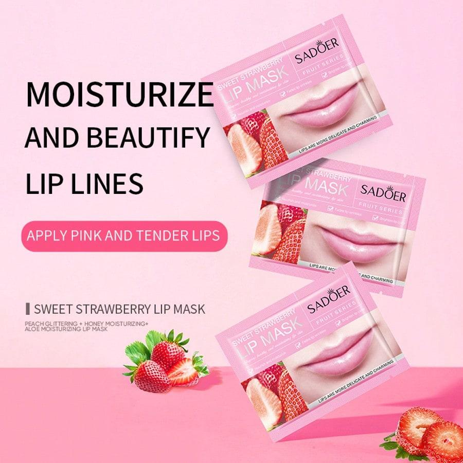 1PC Strawberry Lip Mask, Nourishing And Caring Lip Mask,Moisturizes Lips And Improves Dry,Rough,And