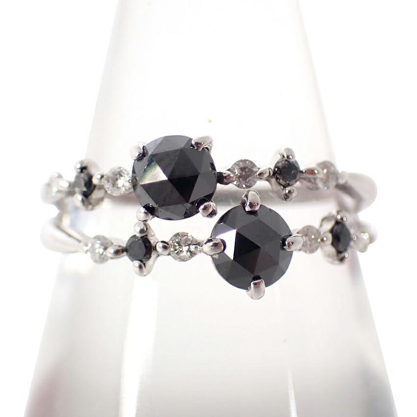 

[Вживаний] Кільце з чорними діамантами з білого золота 18 карат/Розмір 12.5/g503-42