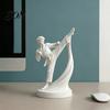 Collectible Action Figure 3D Printed Karate Kick Man Statue, White Martial Arts Figurine Sculpture, Personalized Holiday Present Taekwondo Character