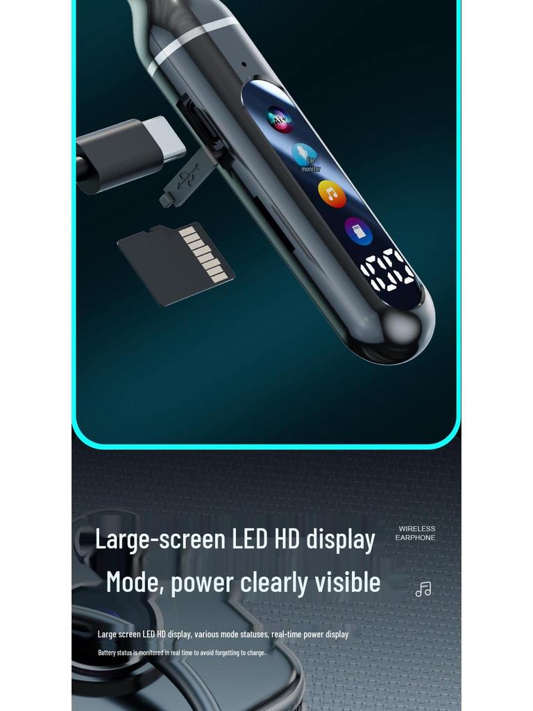 2025 Bluetooth Sports Neckband Earphones with AI, Ultra-Long Battery, High Sound Quality, Large Mirror.