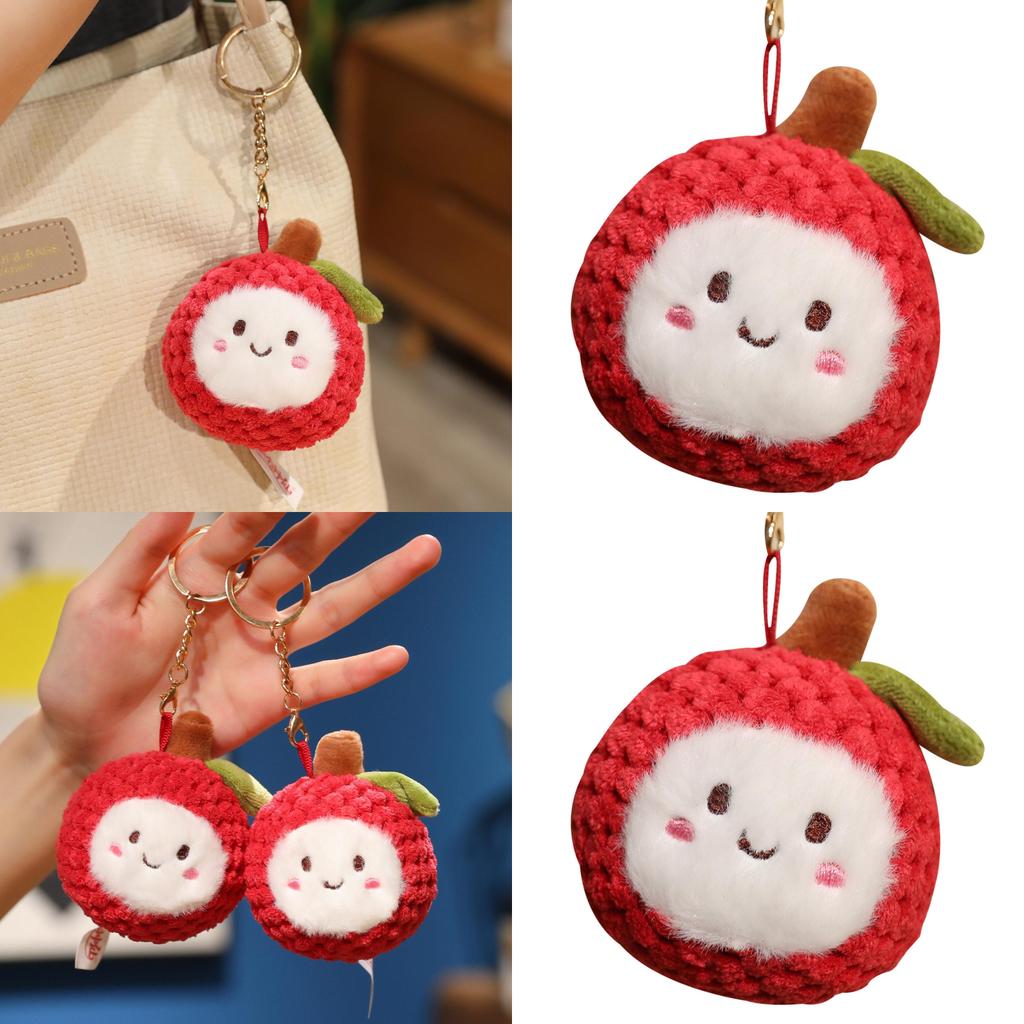 Lychee Fruit Plush Keychain With Pp Cotton Filling For Kids And Bags