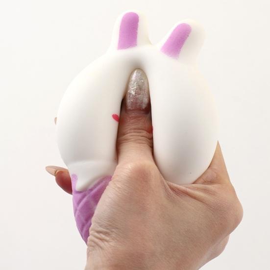 Bunny Ice Cream Squeeze Toy Stress Relief Ice Cream Cone Sensory Toy Home Office Worker Soft Stretchy Food Fidget Toy