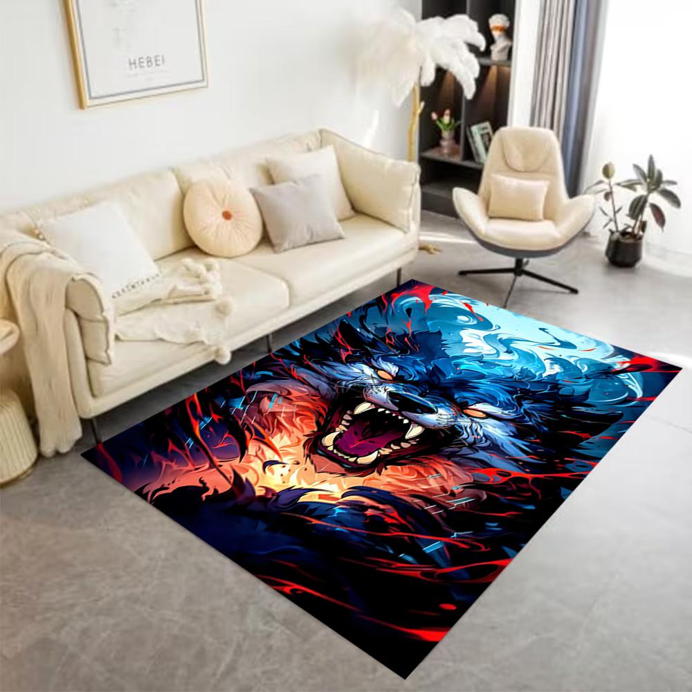 1pc Wolf Pack Forest Design Home Carpet Non-slip Office Decor Gift Living Room Bedroom