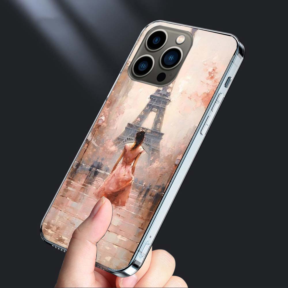 Artist London Painting Oil Painting Phone Case For Iphone 16E 15 Pro 14 Plus 17E 16 17 Pro Max Air 11 12 13 Mini Shockproof C