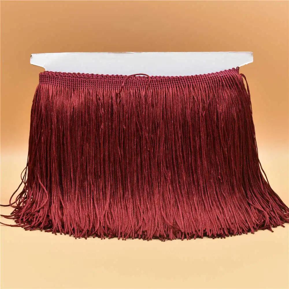 10 Metri Pizzo Lusso Colore Oro Frangia con Nappa 15CM Larghezza Galon Frange Abito Latino Abbigliamento da Palco Accessori Nastro