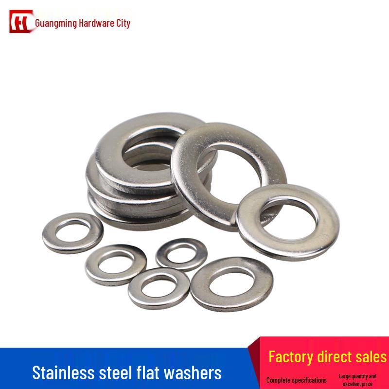 Thickened 304 Stainless Steel Flat Washer, Round Metal Screw Spacer, M2-M20