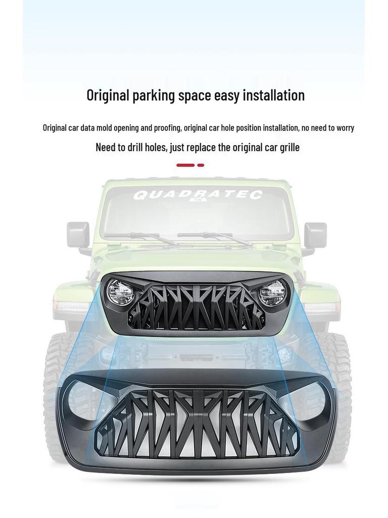 Naštvaná mřížka se světly pro 07-23 Wrangler, Renegade, Gladiator Přední úprava