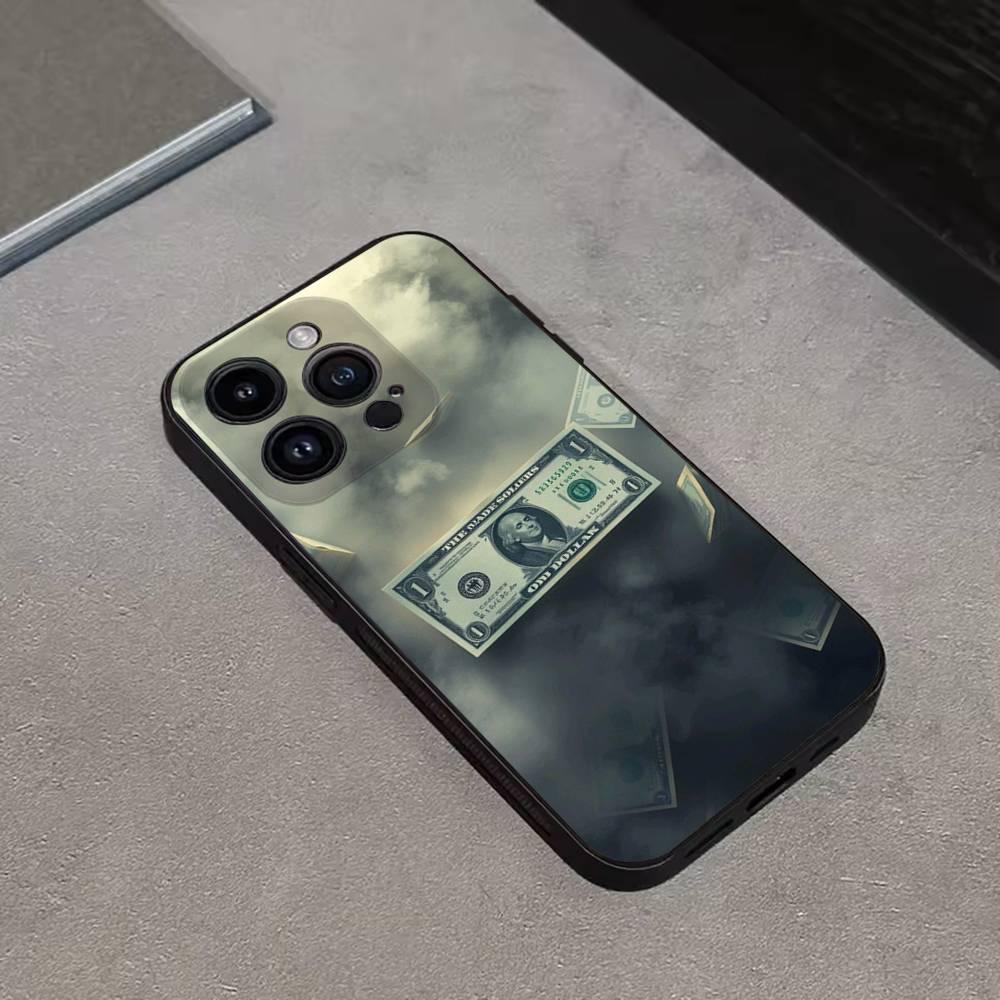 Money Gold Cash Art Design Phone Case For iPhone 16,15,14,13,12,11 Plus,Pro Max,XS,X,XR,SE,Mini,8,7,Soft Silicone Black Cover