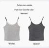 Women's Spring/Summer Sling Vest with Chest Pad - Slim-fit, Thin Straps, Underarm Coverage, Stylish Back Design.