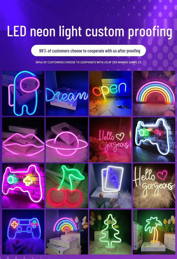 Cross Handle LED Neon Atmosphere Light for E-sports Rooms and Gaming Halls