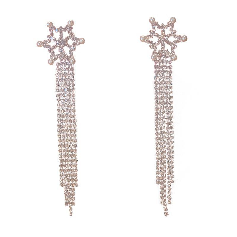 Trendy Long Tassel Bow Earrings: Celebrity-Inspired, Exaggerated Style for Women