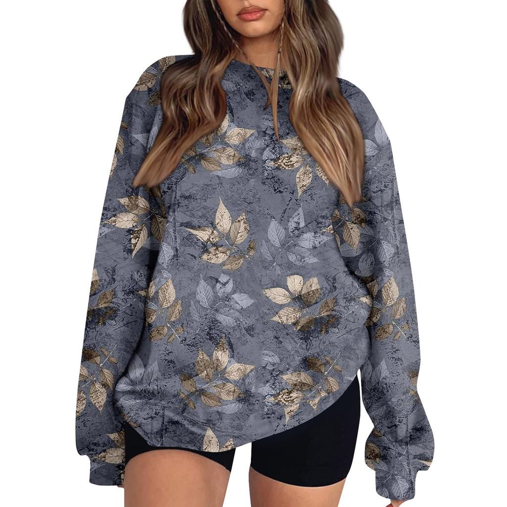 Women  Tops Women's Long Sleeve Sweatshirt Casual Crewneck Loose Fit Pollover Fleece Tops