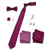 Pack of 9 Men's Floral Tie Set with Pocket Square Tie Clip Brooch Accessories for Formal Occasion Holiday Gift Supply