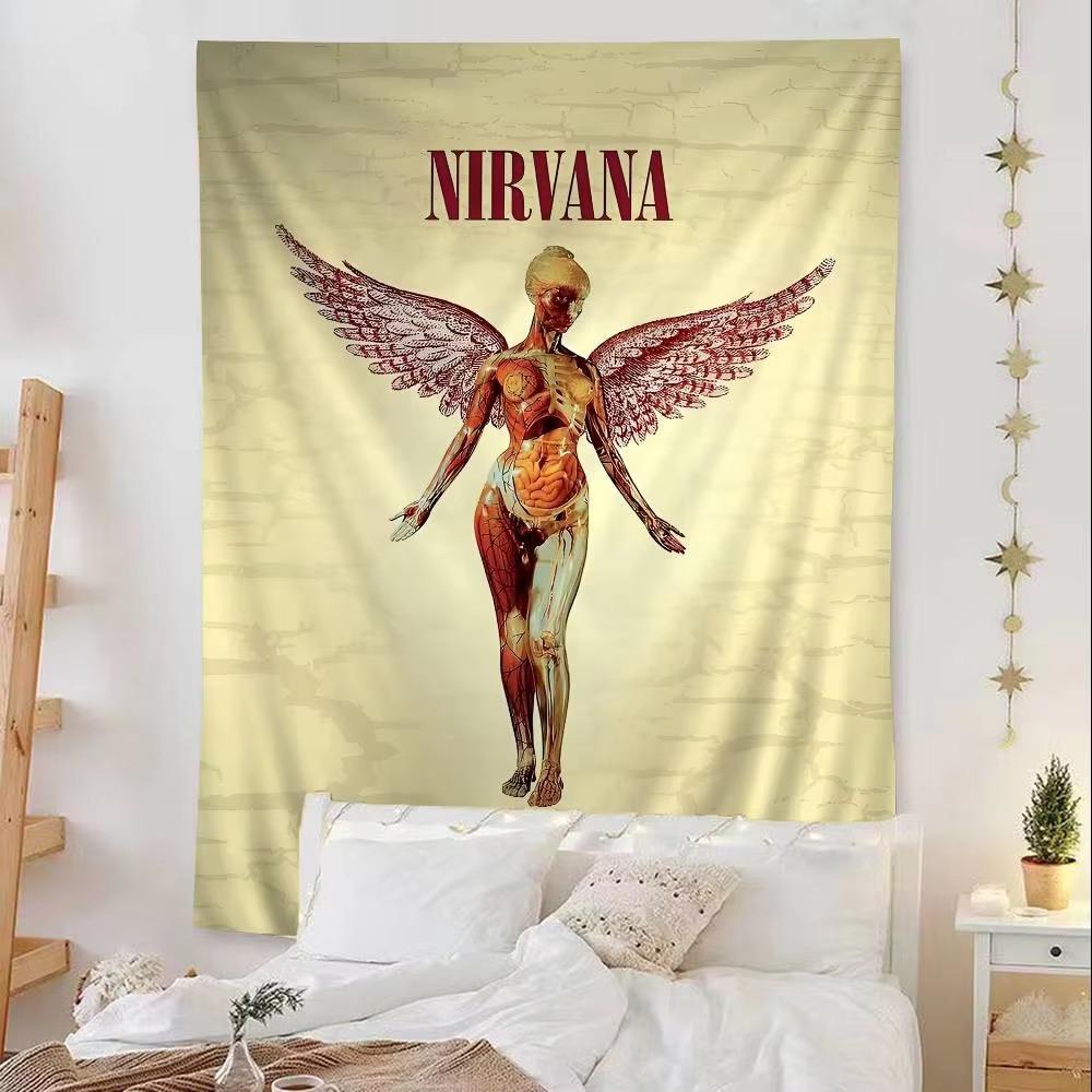 Jmg Household Supplies Unisex Nirvana In Utero Tapestry, Fade-Resistant Polyester Banner For Living Room Music Room Dorm Decor, Indoor Outdoor Use