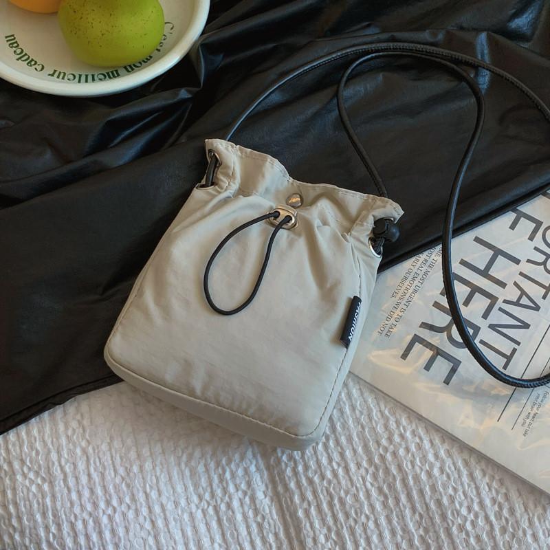 Stylish Korean Canvas Bucket Bag For Women In Black Beige And Pink With Soft Structure