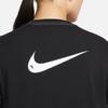 Nike Sportswear Swoosh Logo Patch Lightweight Loose Fit Sports Casual Crew Neck Short Sleeve Dress Women Dresses Black DM6192-010