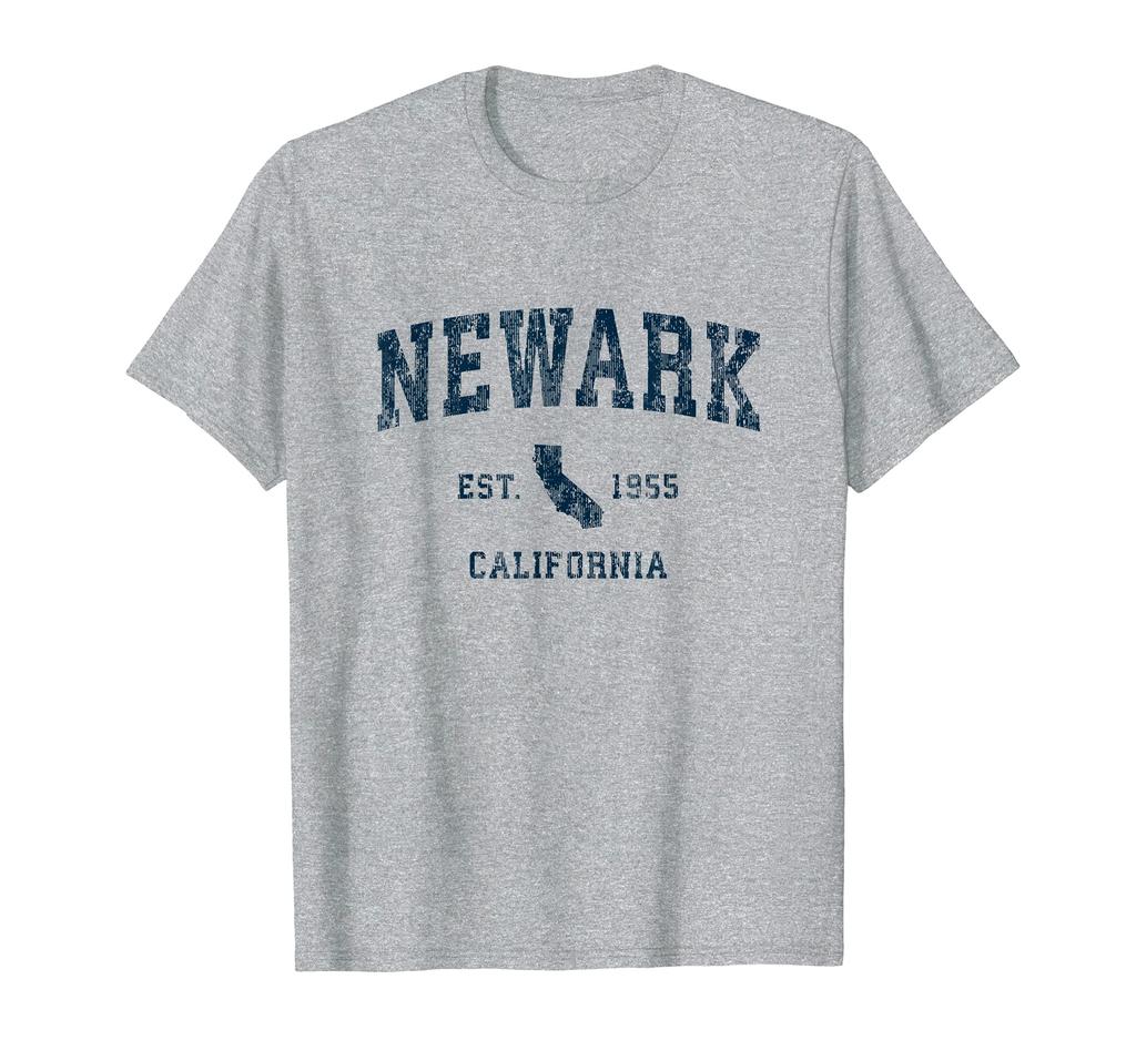 Newark California CA Vintage Sports Design Navy Print T-Shirt