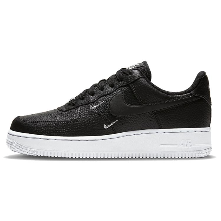 

новые женские Nike Air Force 1 Low 07 Essential черно-белые серебристые с мини-логотипом Swoosh 37.5