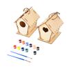 Bird House DIY Wooden Manual Graffiti Outdoor Hanging Bird House Bird Cage Crafts