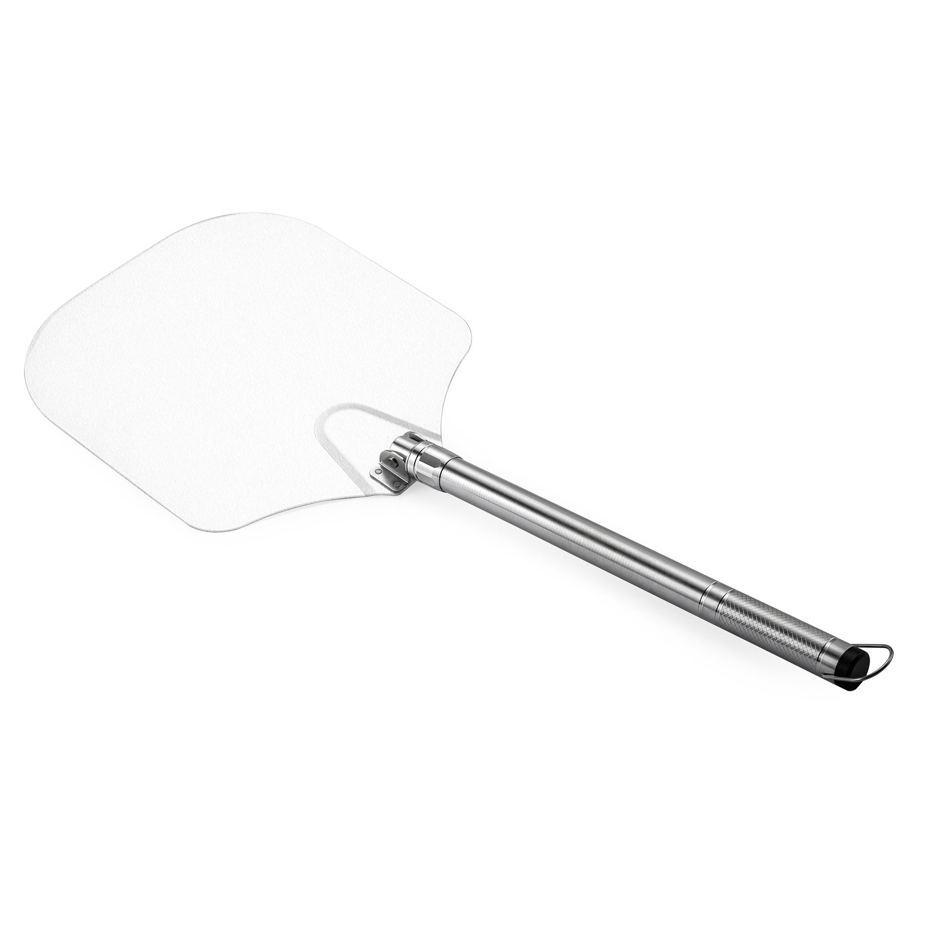 Custom Baking Tool 12 Inches Metal square Cake Pizza Shovel Tray Server Metal Pizza Peel with Folding Handle