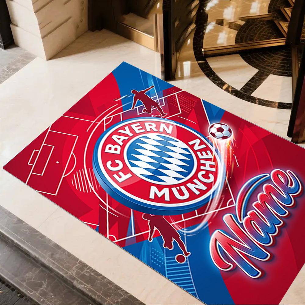 Bayern Munich Soccer Action Floor Mat Design for Hallway Dining Room Game Room Kitchen Antislip Carpet Decorate Offices Birthday/Christmas Gift