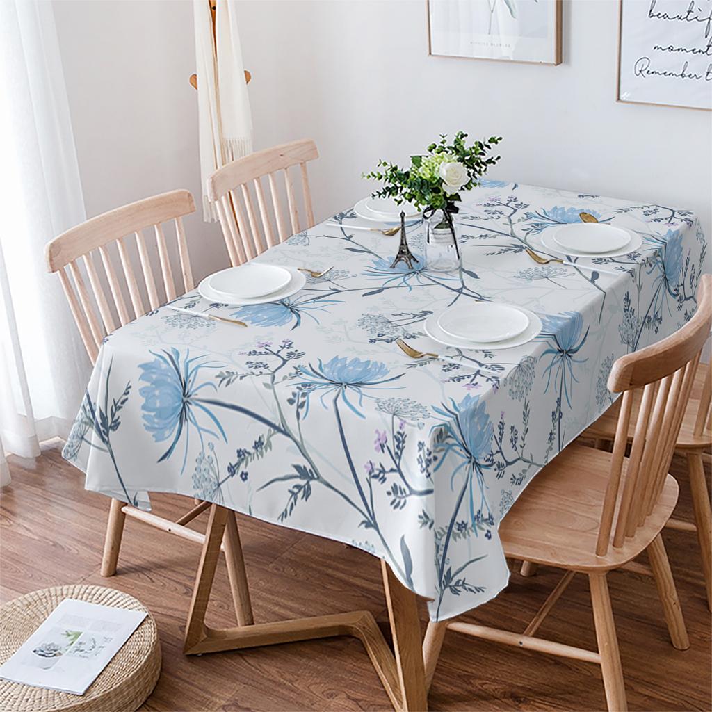 Spring Retro Plant Dandelion Tablecloth Holiday Decor Waterproof Rectangular Tablecloths Wedding Decor Table Cover