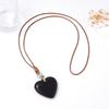 New Chinese Retro Long Smooth Love Wooden Pendant Necklace Fashion Niche Design High-end Sweater Chain Women