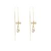 Elegant S925 Silver Teardrop Zircon Tassel Bow Earrings for Women