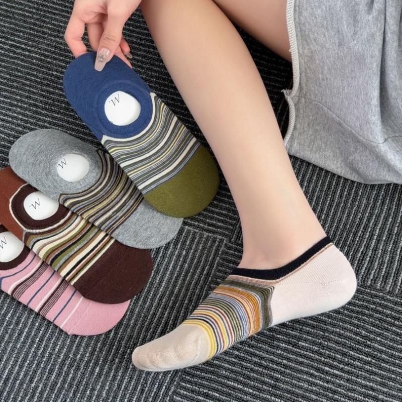 Spring and Summer Lightweight Flat-front Invisible Versatile Breathable Cotton Slip-on Sports Socks