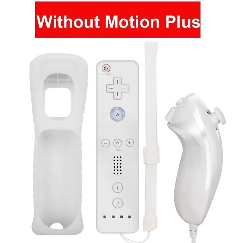 2 in 1 Wireless Bluetooth Remote Controller For Wii Wii U Controle Optional Motion Plus Gamepad Nunchuck Set With Silicone Case